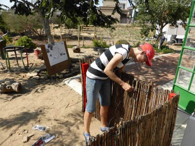 Repairs to the bamboo screen